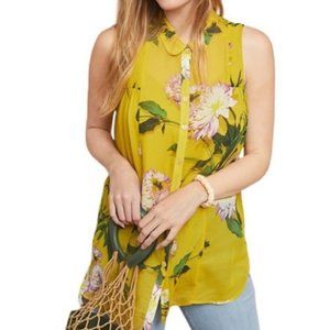 Maeve by Anthropologie Mustard Floral Blouse 2